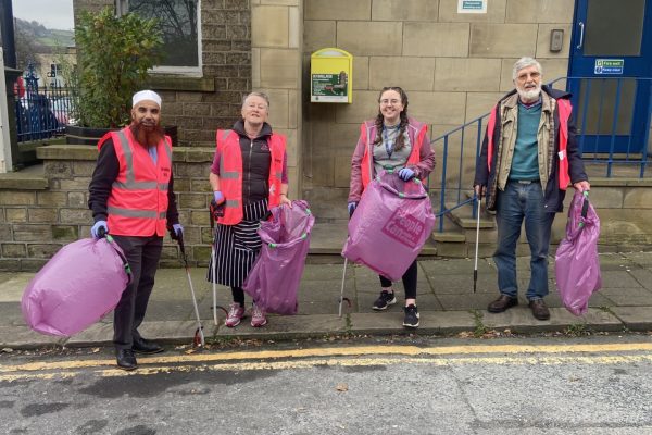 Keighley BID and volunteers litter picking