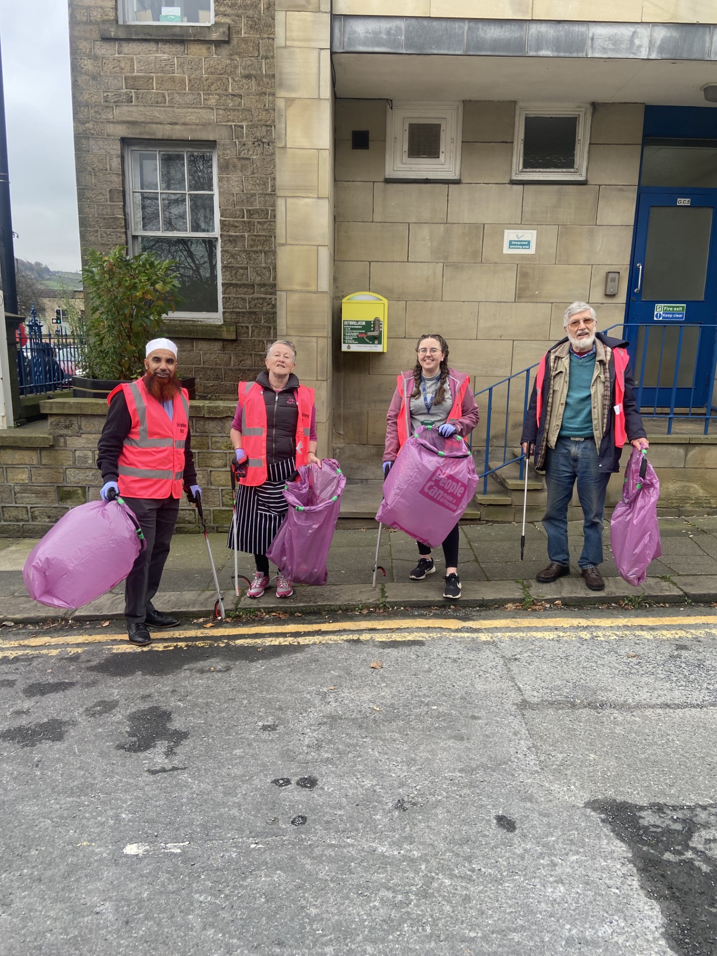 Keighley BID and volunteers litter picking