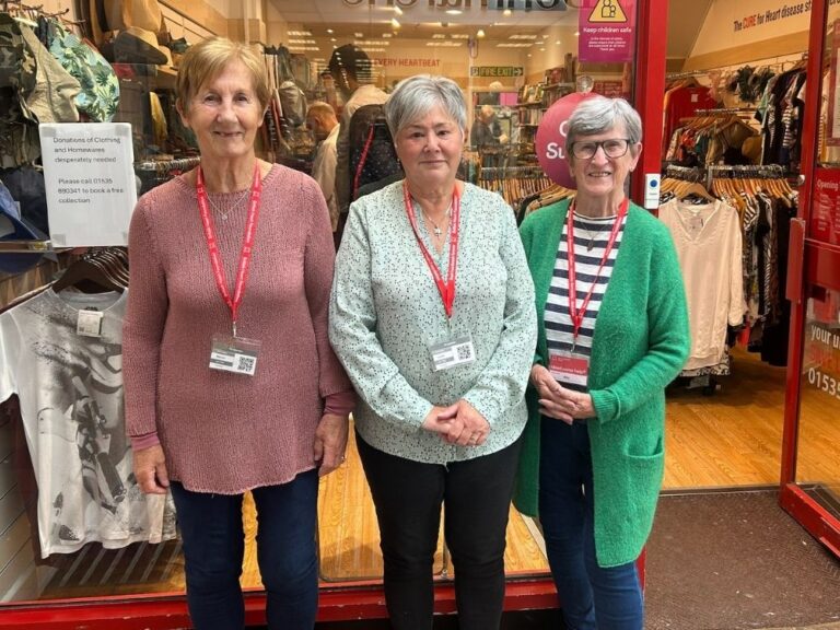 Volunteers at British Heart Foundation charity shop Keighley